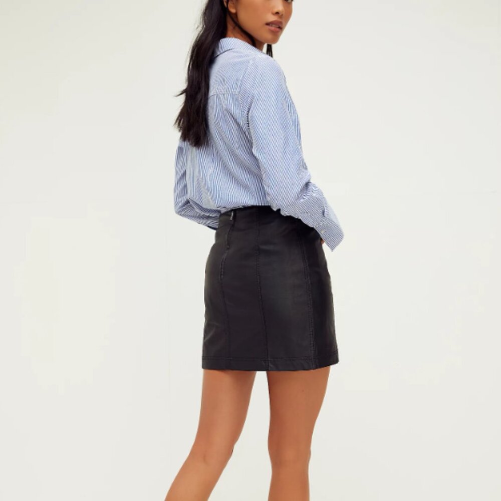 Free People Modern Femme Vegan Leather Mini Skirt